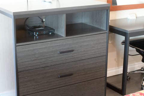 Desk, blackout drapes, iron/ironing board, free WiFi