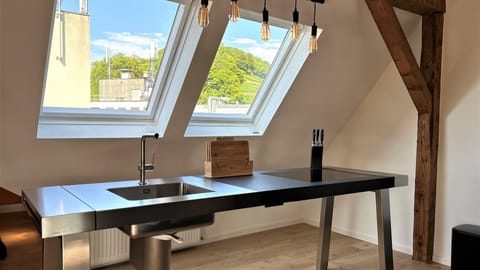 Luxury Penthouse | Private kitchen | Microwave, espresso maker, coffee/tea maker, electric kettle