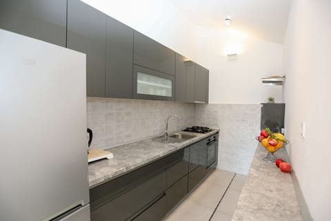 Superior Apartment, 2 Bedrooms, Sea View | Private kitchen | Full-size fridge, oven, stovetop, dishwasher