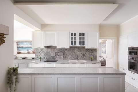 Panoramic Villa | Private kitchen | Fridge, microwave, oven, stovetop