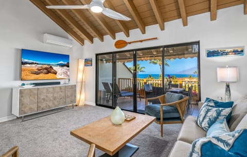 Luxury Condo | Living area | 80-inch Smart TV with digital channels