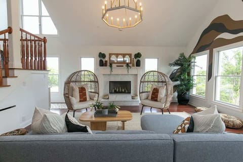 House, Multiple Beds, Pool Access, Pool View (150 County Road 420) | Living area | Fireplace