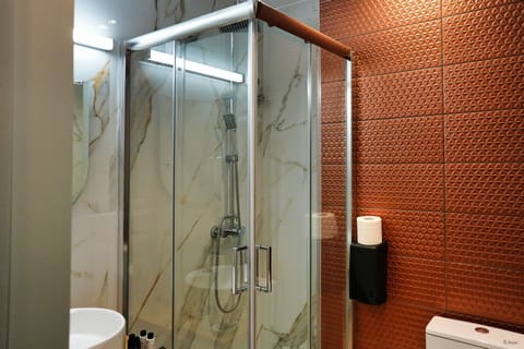 Deluxe Double Room, 1 Bedroom | Bathroom | Shower, rainfall showerhead, eco-friendly toiletries, hair dryer