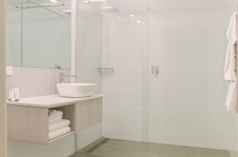 Superior Double or Twin Room | Bathroom | Shower, towels, soap, toilet paper