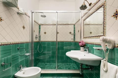 Panoramic Double Room, 1 Bedroom, Terrace, Sea View | Bathroom | Shower, rainfall showerhead, hair dryer, bidet