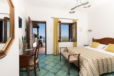 Panoramic Double Room, 1 Bedroom, Terrace, Sea View | Minibar, in-room safe, desk, iron/ironing board