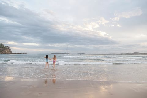 Beach nearby, white sand, fishing
