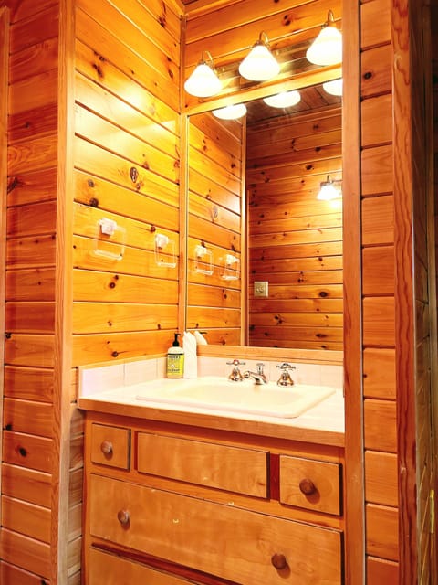 Signature Suite | Bathroom | Hair dryer, towels, soap, shampoo