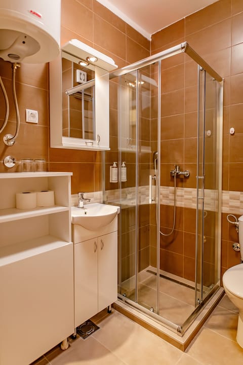 Deluxe Room | Bathroom | Shower, hair dryer, slippers, towels
