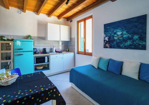 Apartment, 1 Bedroom, Balcony | Private kitchen | Full-size fridge, microwave, stovetop, espresso maker