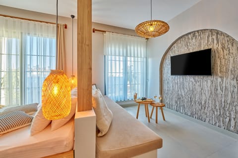 Junior Suite | Living area | 43-inch Smart TV with satellite channels, Netflix, Hulu