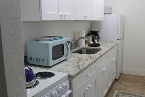 Premium Apartment | Private kitchen | Full-size fridge, microwave, oven, stovetop