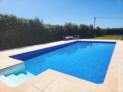 Seasonal outdoor pool, sun loungers