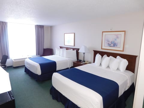 Double Queen Bed - Non-Smoking | Blackout drapes, iron/ironing board, free WiFi, bed sheets