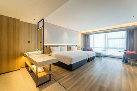 Premium bedding, down comforters, desk, laptop workspace