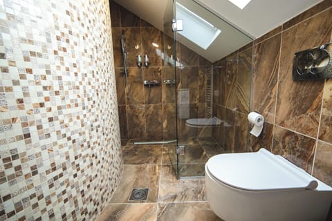 Deluxe Double Room | Bathroom | Shower, free toiletries, hair dryer, slippers