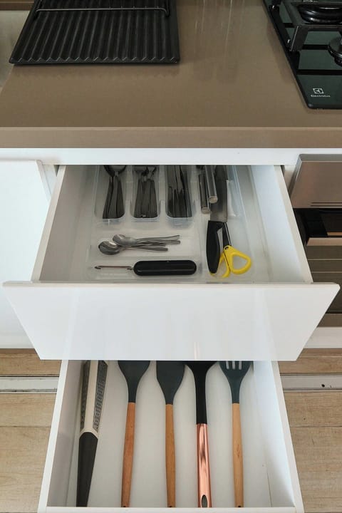 Apartment | Private kitchen | Full-size fridge, coffee/tea maker, electric kettle