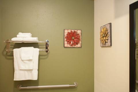 Deluxe Room | Bathroom | Designer toiletries, hair dryer, towels