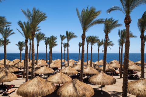 Private beach, white sand, sun loungers, beach umbrellas