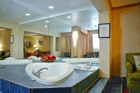 Deluxe Room, 1 King Bed with Sofa bed, Non Smoking, Jetted Tub | Bathroom | Combined shower/tub, free toiletries, hair dryer, towels