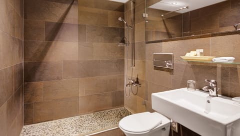 Hair dryer, bathrobes, slippers, towels