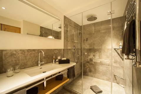 Shower, free toiletries, hair dryer, bathrobes