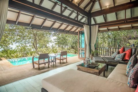 Luxury Villa, 1 Bedroom, Private Pool, Beachfront (Adult Only) | Living area