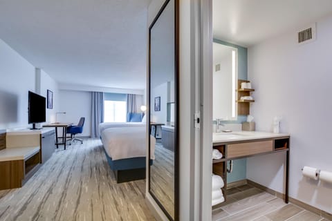 Room, 2 Queen Beds, Non Smoking | Desk, laptop workspace, blackout drapes, iron/ironing board