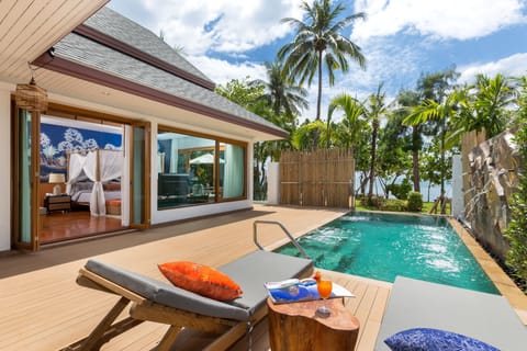 Beachfront Pool Villa | 1 bedroom, premium bedding, in-room safe, individually decorated