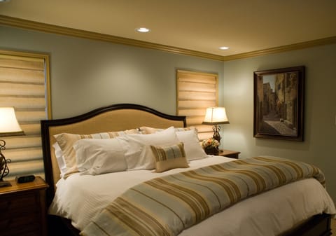 Premium bedding, down comforters, individually decorated