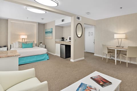 Studio, 1 Queen Bed with Sofa bed,  Handicap Accessible | 1 bedroom, hypo-allergenic bedding, in-room safe, desk
