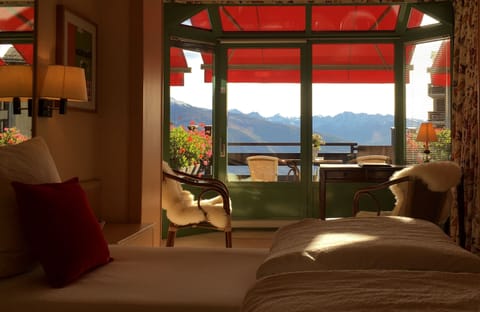 Deluxe Double or Twin Room, Balcony, Mountain View | Hypo-allergenic bedding, in-room safe, desk, blackout drapes