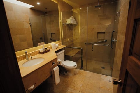 Suite, 1 King Bed (Master) | Bathroom | Shower, free toiletries, hair dryer, towels