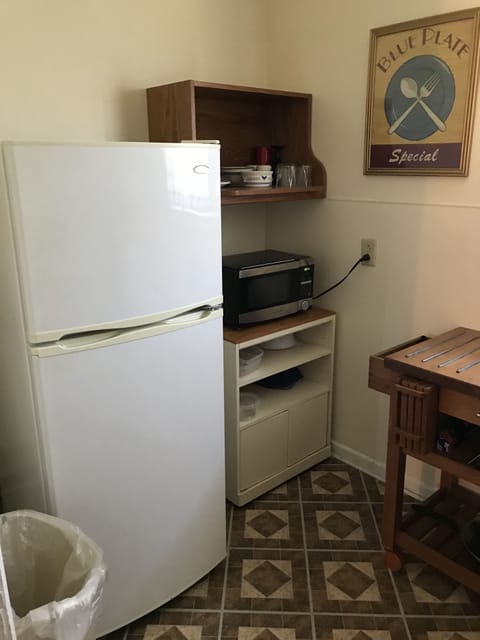 Economy Apartment, 1 Queen Bed | Private kitchenette | Fridge, microwave
