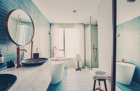 Room (Milton) | Bathroom | Designer toiletries, hair dryer, bathrobes, towels