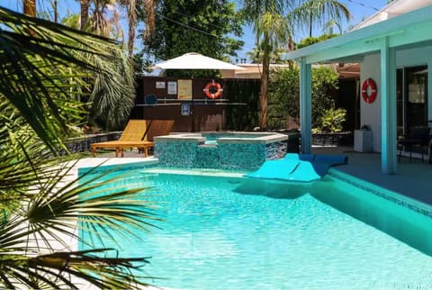 Outdoor pool, pool umbrellas