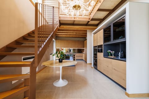 Villa | Private kitchen | Full-size fridge, microwave, oven, stovetop