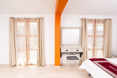 Family Double Room | Premium bedding, down comforters, blackout drapes, iron/ironing board