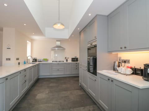 Fridge, dishwasher, electric kettle, toaster