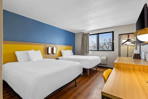 Standard Room, 2 Queen Beds, Non Smoking | Desk, laptop workspace, free WiFi, bed sheets