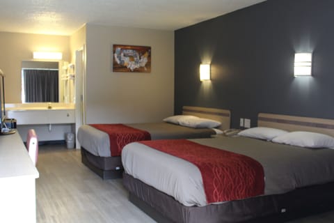 Desk, laptop workspace, blackout drapes, free WiFi