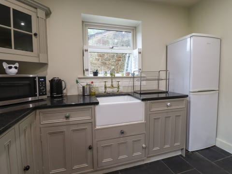 Fridge, dishwasher, electric kettle, toaster