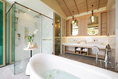 Seaview Pool Villa Romance | Bathroom | Free toiletries, hair dryer, bathrobes, slippers