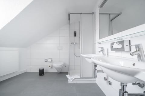 Deluxe Quadruple Room | Bathroom | Shower, hair dryer, towels, soap