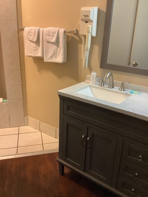 Room, 1 Queen Bed | Bathroom | Shower, free toiletries, hair dryer, towels
