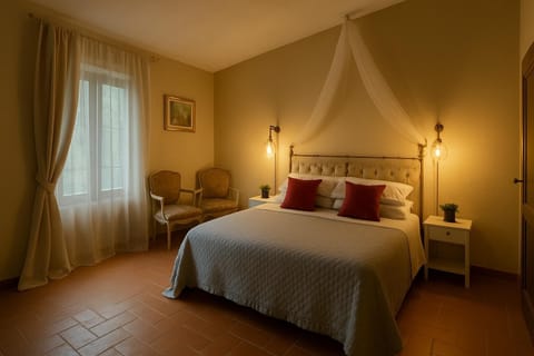 Down comforters, memory foam beds, desk, blackout drapes