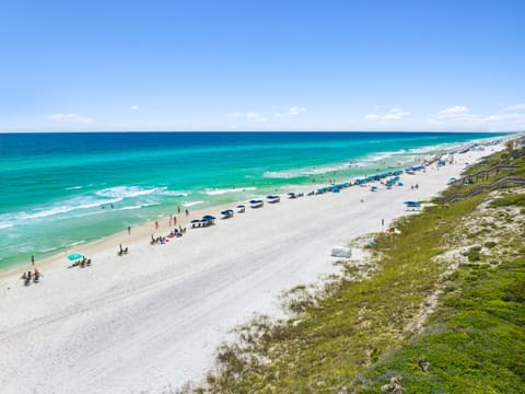 On the beach, white sand