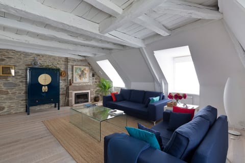 Stone Walls & White Apartment in St-Malo