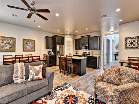 The Living Room is conveniently located adjacent to the Kitchen and Dining Table and is a great place for entertaining guests during downtime.