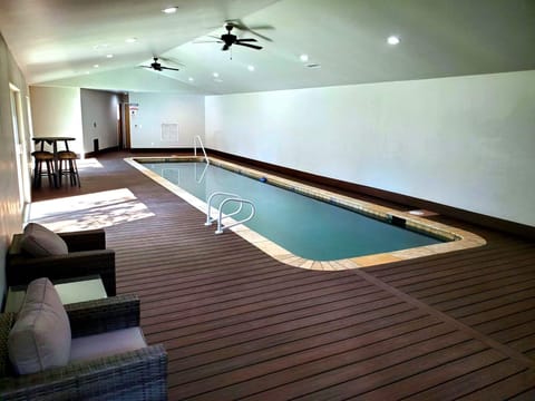 Private, indoor, swimming pool. Pool heat to 80° available at $75 per night.